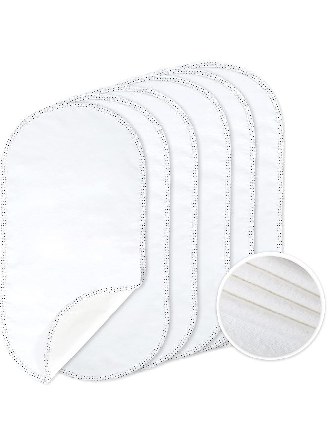 TILLYOU TILLYOU 6PK Larger Softer Changing Pad Liners Waterproof, 27" x 13" Washable Reusable Flannel Cotton Changing Table Cover Liners Leakproof, Portable Baby Changing Mat for Boys Girls, White  - Image 1
