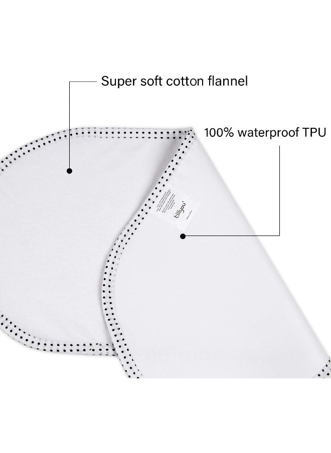 TILLYOU TILLYOU 6PK Larger Softer Changing Pad Liners Waterproof, 27" x 13" Washable Reusable Flannel Cotton Changing Table Cover Liners Leakproof, Portable Baby Changing Mat for Boys Girls, White  - Image 4