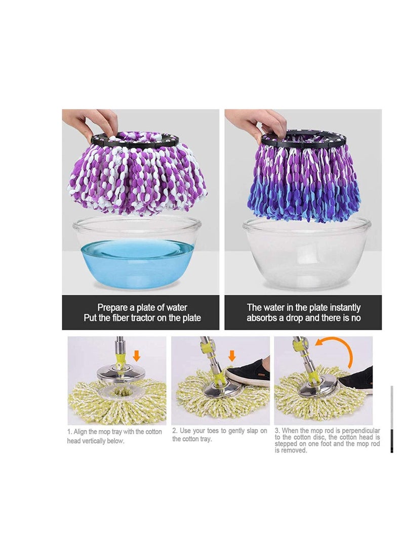 SYOSI - 4pcs Microfiber Mop Head Refill Replacement for HSN Hurricane Magic Mop 360 Rotating Degree Spin Replacement Mophead - Image 1