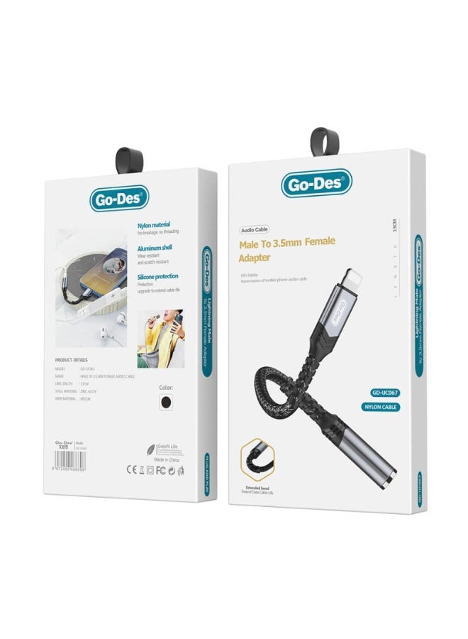 GO-DES Lightning to AUX 3.5mm Audio Adapter with Braided Nylon - Image 2