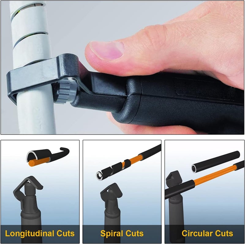 groword Round Cable Stripper Tool - Adjustable Cutting Depth Jacket Slitter - Fast & Precise Removal - 3/16" to 1 1/8" Diameter - Image 4