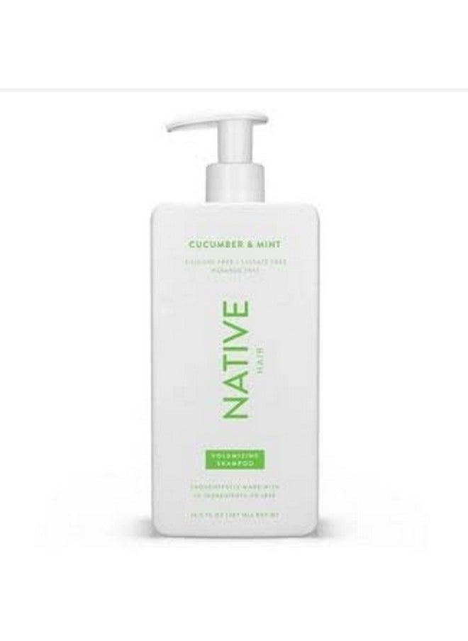 native - Vegan Cucumber & Mint Natural Volume Shampoo, Clean, Sulfate, Paraben And Silicone Free - 16.5 Fl Oz - Image 1