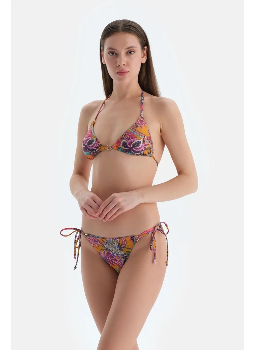 داجي Purple Triangle Mini Bikini Top