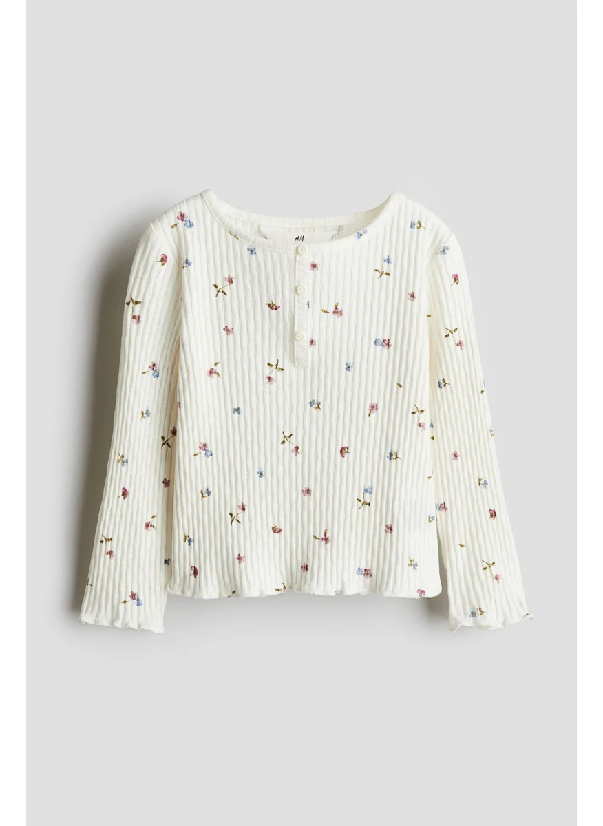 H&M Pointelle Jersey Top