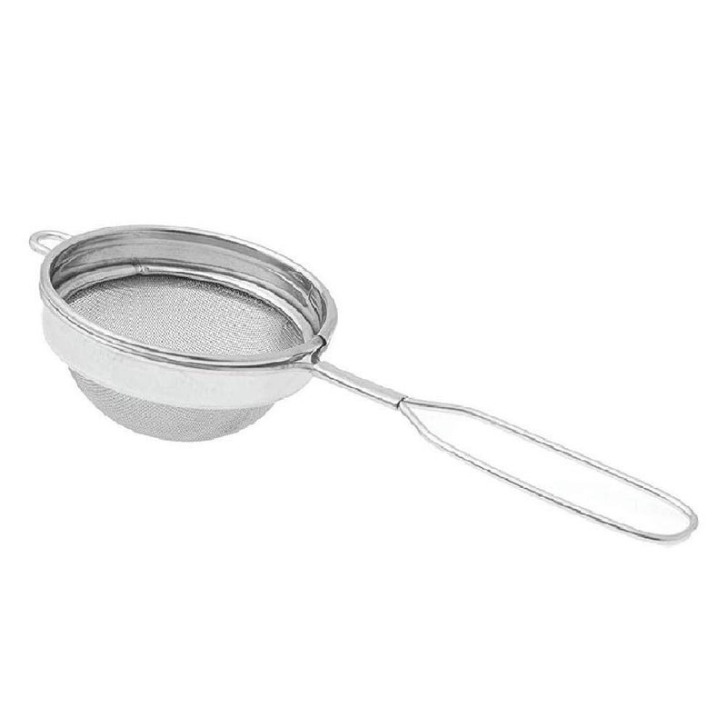 Wofier Wofier Stainless Steel Kitchen Combo Set of Potato Vegetables Pav Bhaji Masher Aluminium Tadka Pan Double Mesh Tea Strainer Set of 3  - Image 3