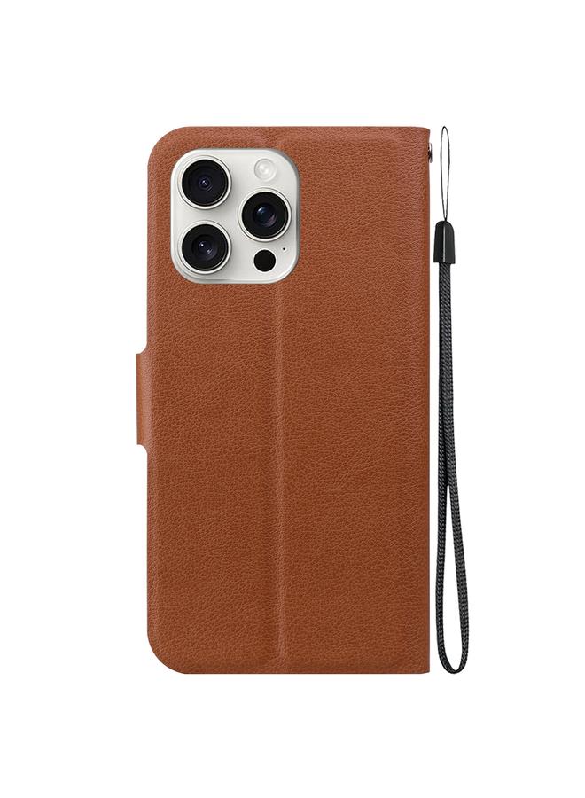 erorex Case For iPhone 16 Pro Ultra-thin Voltage Magnetic Buckle Leather Phone Case - Image 3