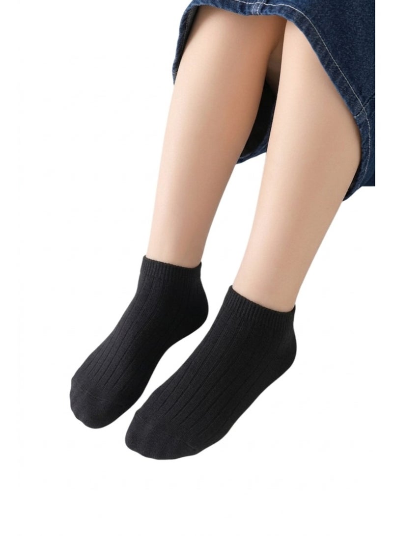 بيداني Essential Black Cotton School Socks (5-Pack)Short - Image 4