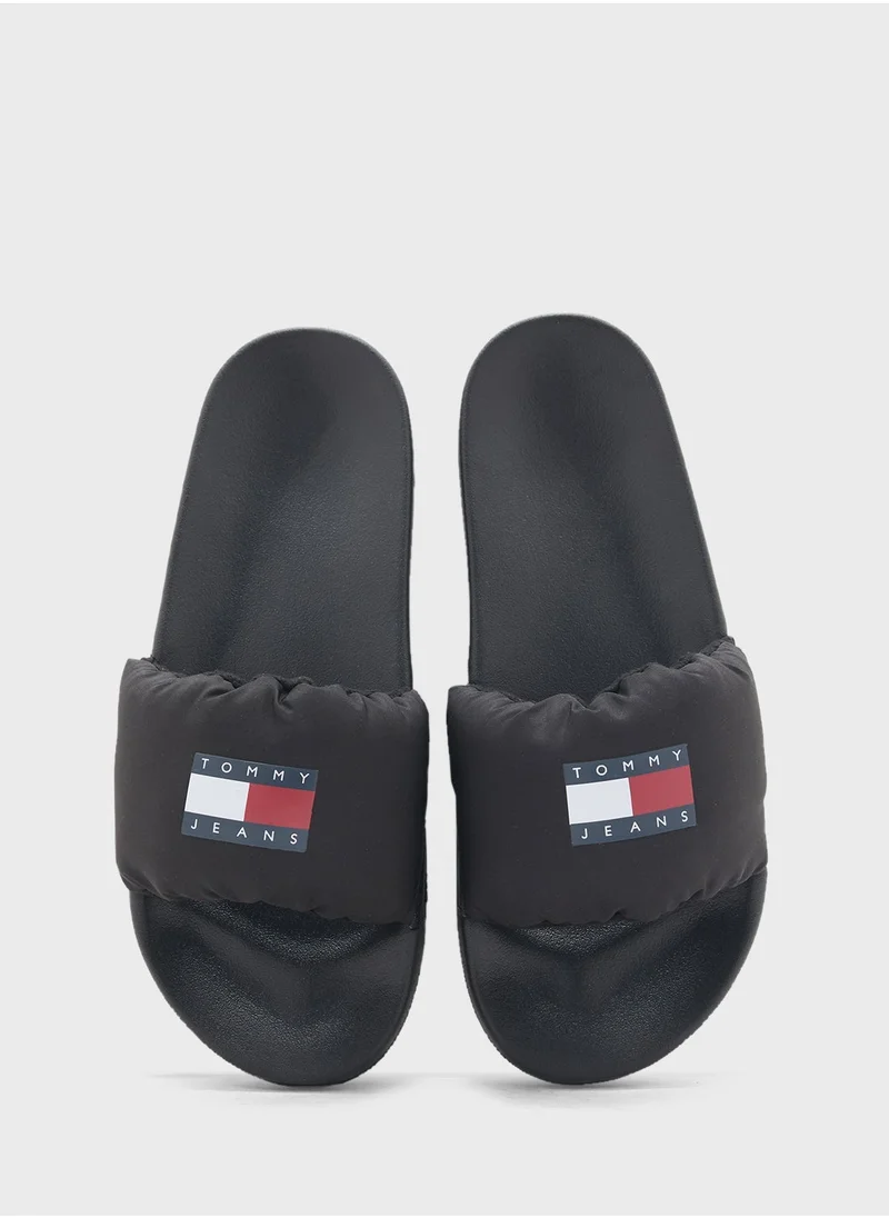 تومي جينز Logo Detailed Flip Flops