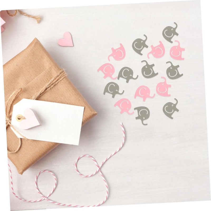 Pink Gray Elephant Shower Confetti 200 Pieces Newborn Celebration Party Decorations - Image 5