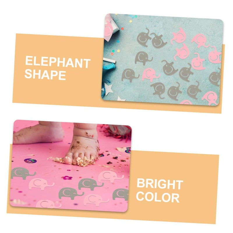 Pink Gray Elephant Shower Confetti 200 Pieces Newborn Celebration Party Decorations - Image 4
