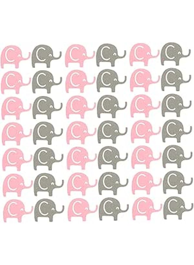 Pink Gray Elephant Shower Confetti 200 Pieces Newborn Celebration Party Decorations - Image 1