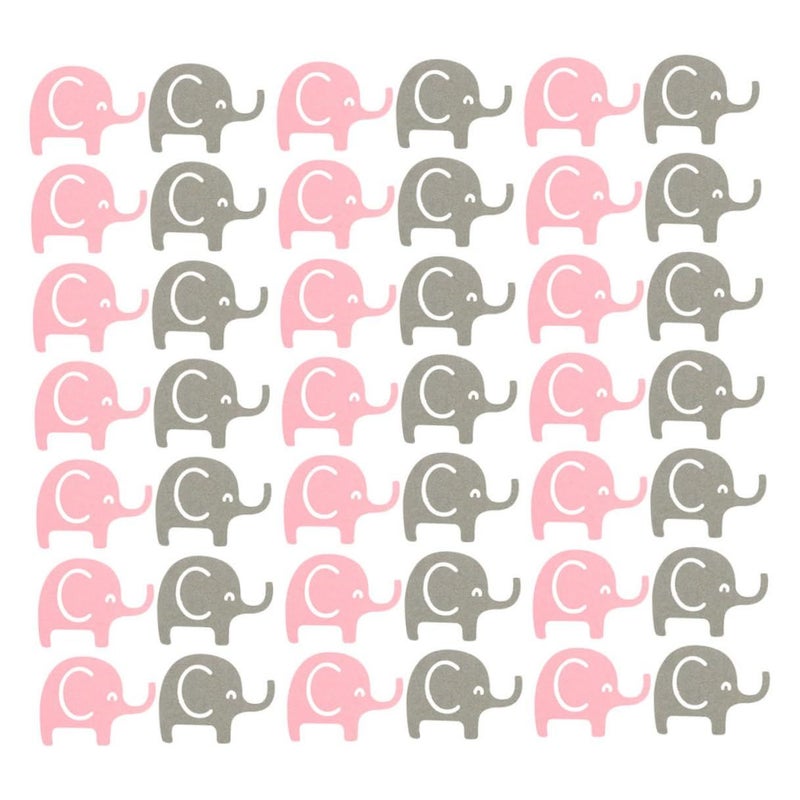 Pink Gray Elephant Shower Confetti 200 Pieces Newborn Celebration Party Decorations - Image 2