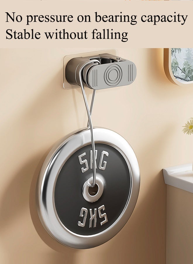 4Pcs Broom Holder Wall-Mounted Mop Holder No Punching Strong Load-Bearing Suitable for Kitchens, Garages, Storage Rooms - Image 3