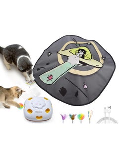 ORSDA 4 in 1 Interactive Cat Toys - Automatic Cat Toys for Indoor Cats & Kittens, 8 Holes Mice Whack-A-Mole, Hide and Seek Smart Motion with 5PCS DIY Replacement Refills