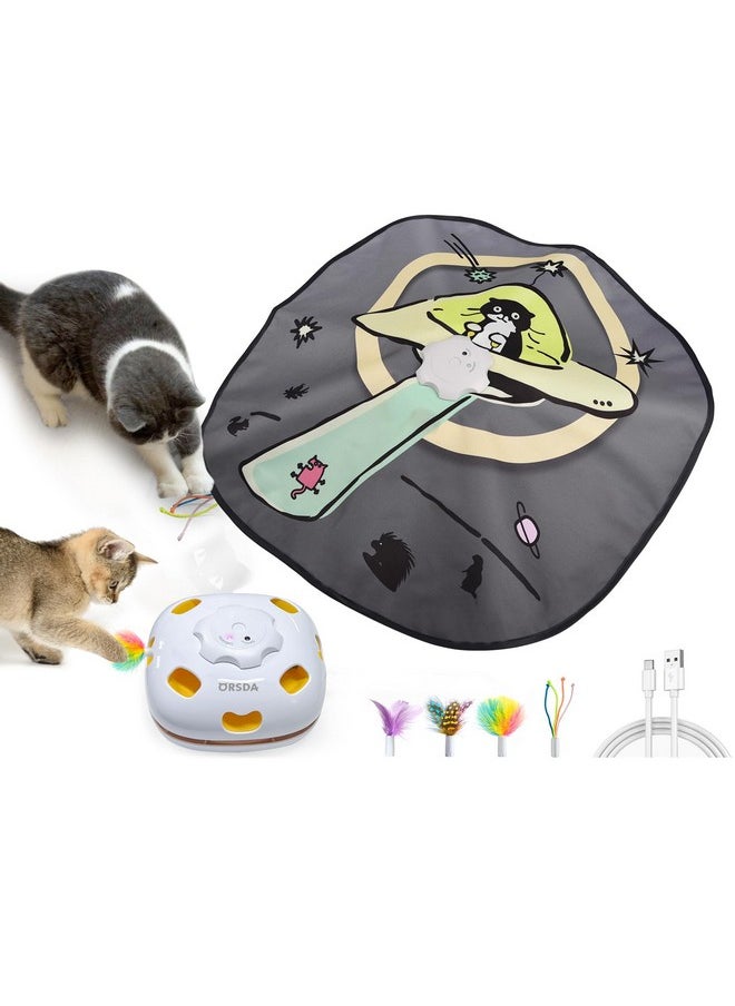 Orsda - ORSDA 4 in 1 Interactive Cat Toys - Automatic Cat Toys for Indoor Cats & Kittens, 8 Holes Mice Whack-A-Mole, Hide and Seek Smart Motion with 5PCS DIY Replacement Refills - Image 1