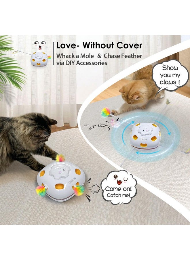 Orsda - ORSDA 4 in 1 Interactive Cat Toys - Automatic Cat Toys for Indoor Cats & Kittens, 8 Holes Mice Whack-A-Mole, Hide and Seek Smart Motion with 5PCS DIY Replacement Refills - Image 1