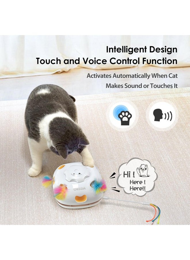 Orsda - ORSDA 4 in 1 Interactive Cat Toys - Automatic Cat Toys for Indoor Cats & Kittens, 8 Holes Mice Whack-A-Mole, Hide and Seek Smart Motion with 5PCS DIY Replacement Refills - Image 1