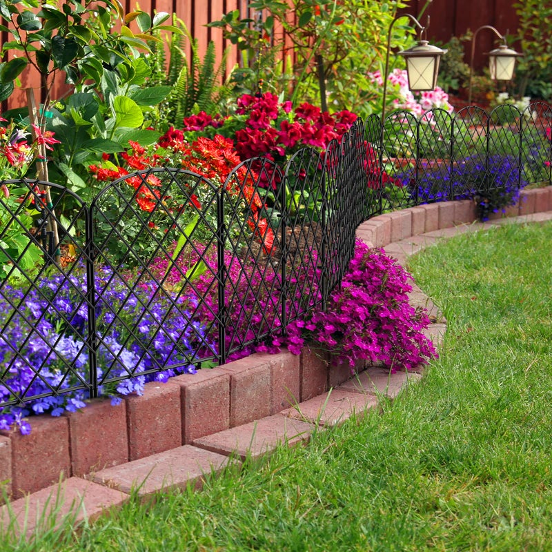 OUSHENG 10 Pack Decorative Garden Fence, Total 10ft(L) x 24in(H) Animal Barrier Border, Rustproof Metal Wire Section Edging Fencing Panel for Outdoor Patio Garden Yard, Arched - Image 5
