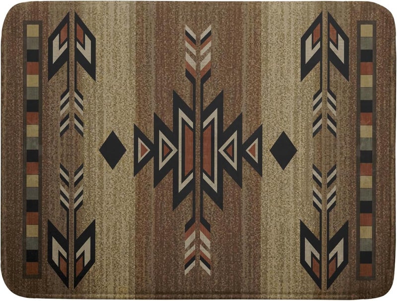 Giwawa 18"x24" Southwestern Dish Drying Mat Rustic Brown Tribal Ethnic Large Dish Drainer Mats Antique Native American Absorbent Microfiber Dish Drying Pad for Kitchen Countertop Decor - Image 1