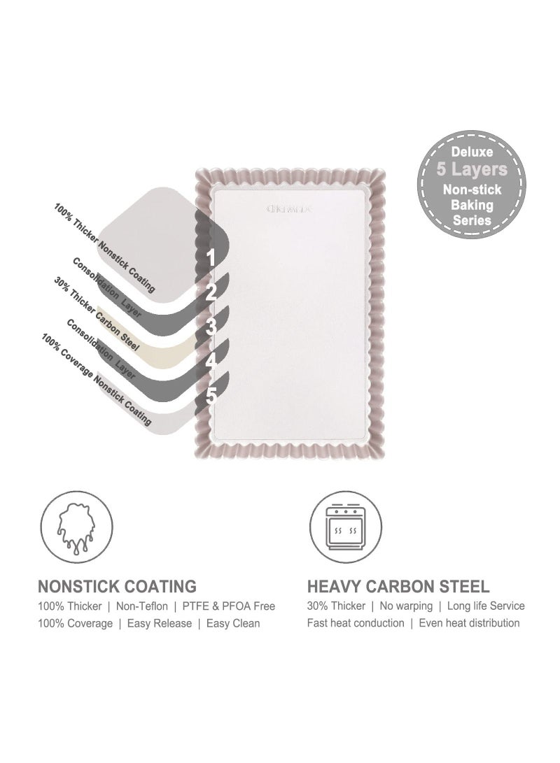 chefmade Rectangle Tart Pan 7x11 Inch with Removable Loose Bottom - Image 3