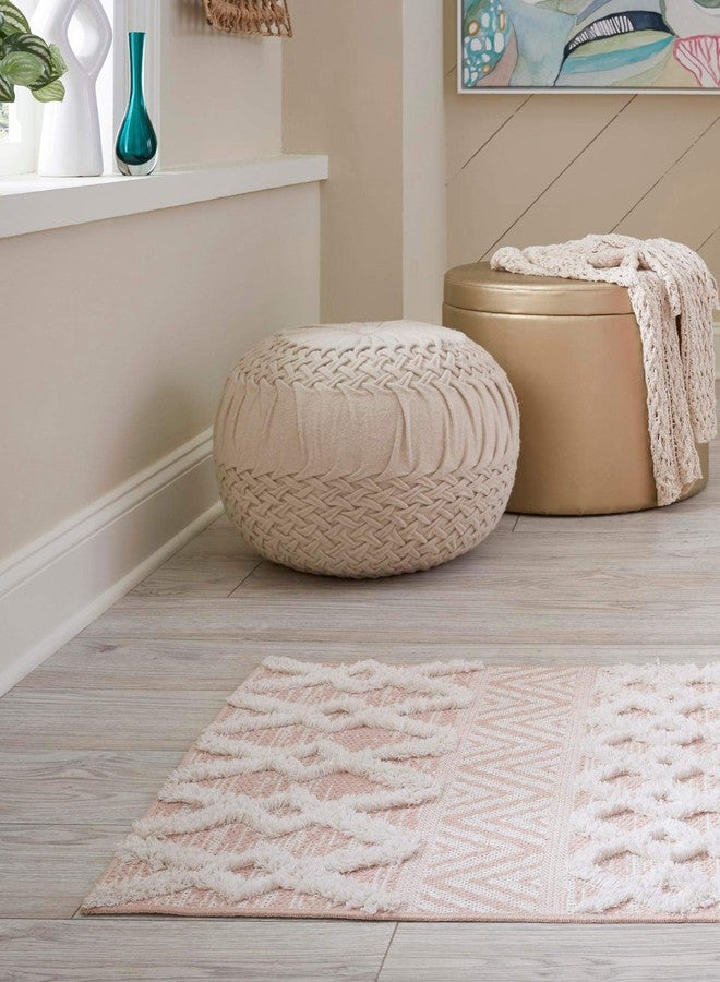 يونيك لوم سجادة منطقة من مجموعة سابرينا سوتو كاسا من يونيك لوم - فالنسيا (2' 3'' × 8''، وردي/ عاجي) - Image 3