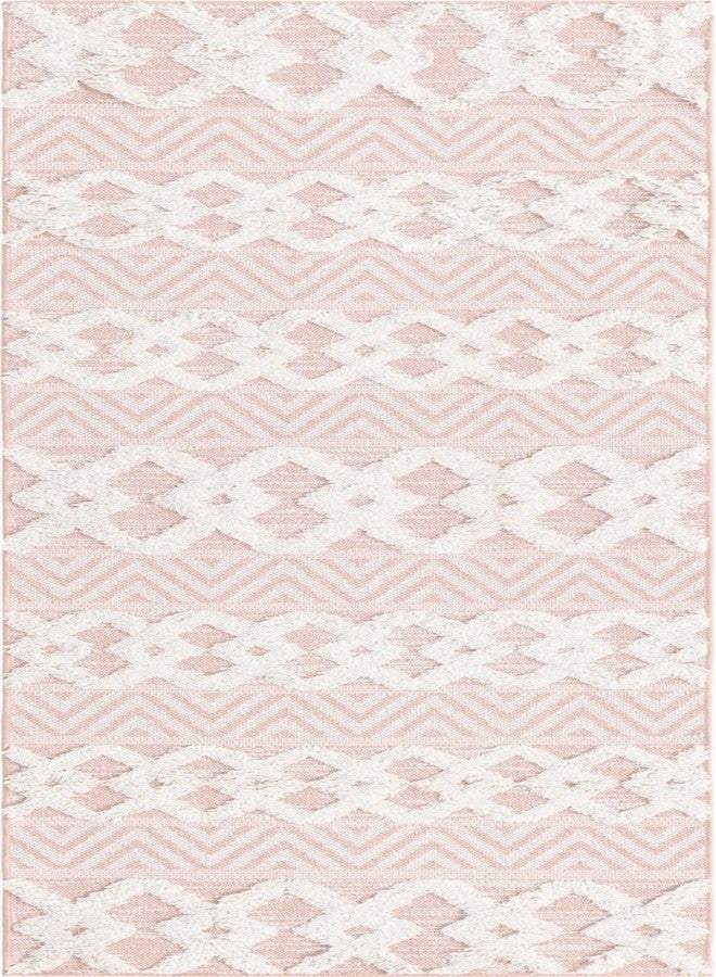 يونيك لوم سجادة منطقة من مجموعة سابرينا سوتو كاسا من يونيك لوم - فالنسيا (2' 3'' × 8''، وردي/ عاجي) - Image 2