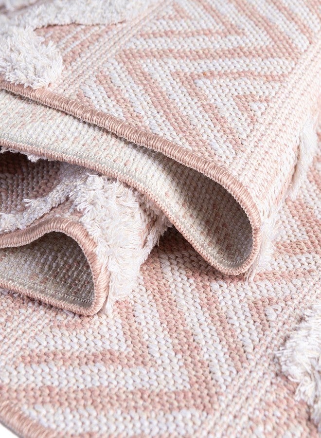 يونيك لوم سجادة منطقة من مجموعة سابرينا سوتو كاسا من يونيك لوم - فالنسيا (2' 3'' × 8''، وردي/ عاجي) - Image 4