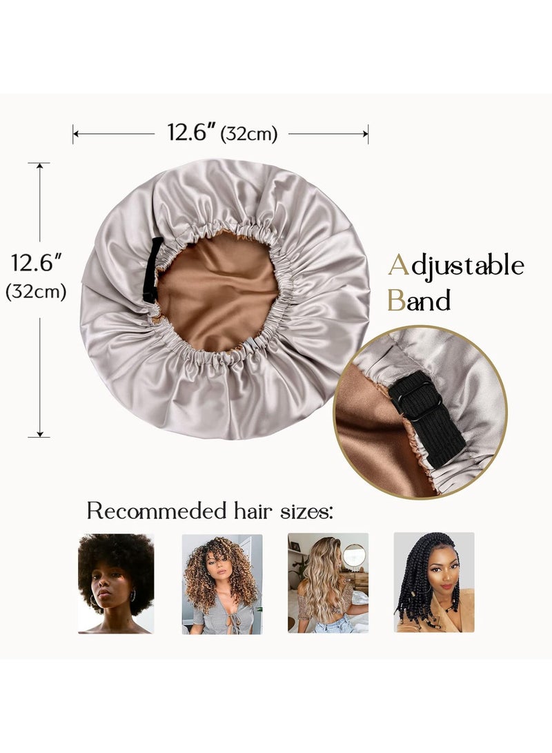 Totti Totti Satin Hair Bonnet For Sleeping, Natural Curly - Image 2