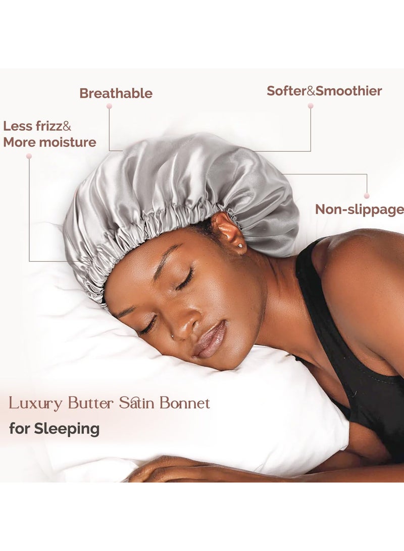 Totti Totti Satin Hair Bonnet For Sleeping, Natural Curly - Image 4