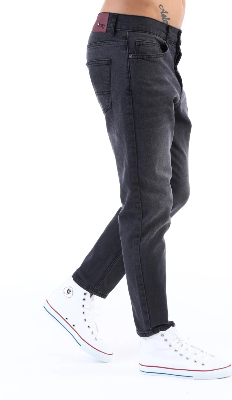 سيدي دينيم Men Anthracite High Waist Slim Leg Loose Jeans Mom Jeans C333