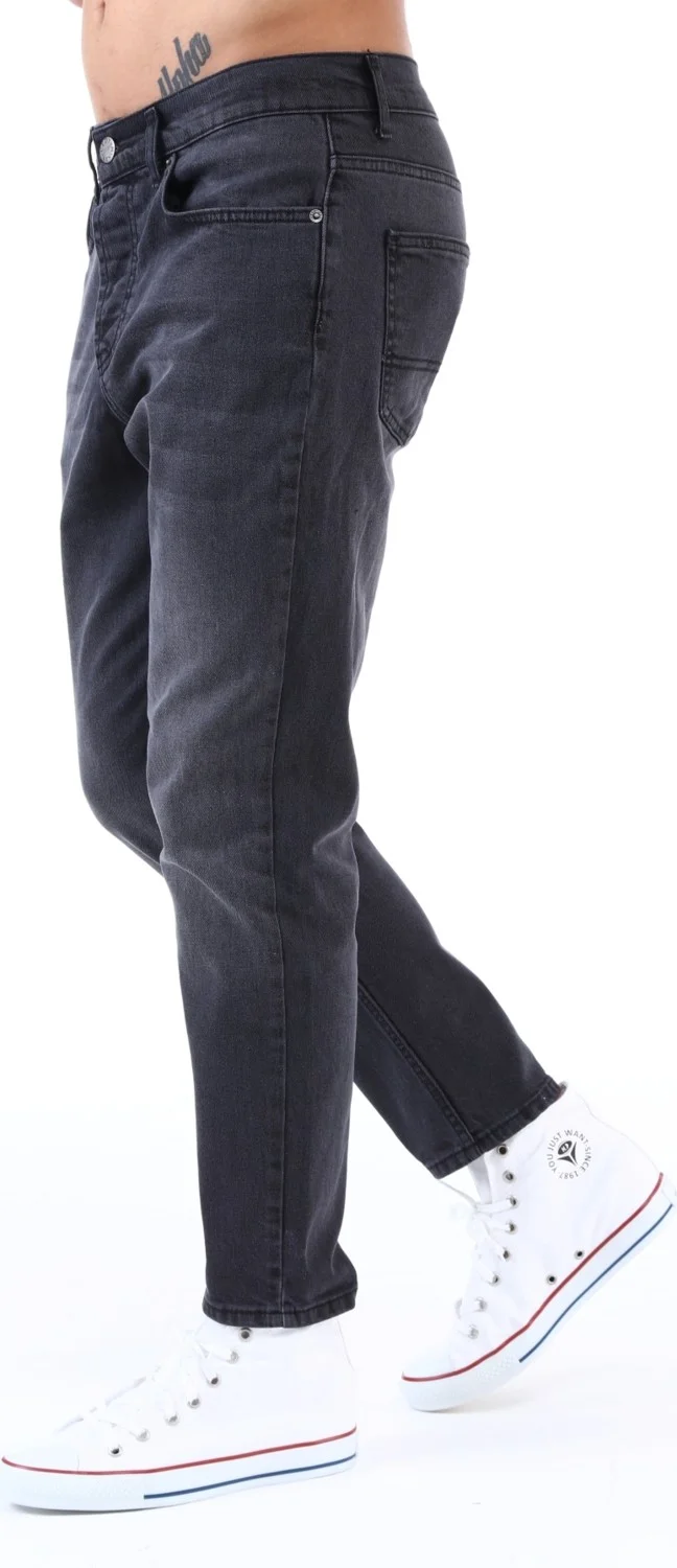 سيدي دينيم Men Anthracite High Waist Slim Leg Loose Jeans Mom Jeans C333