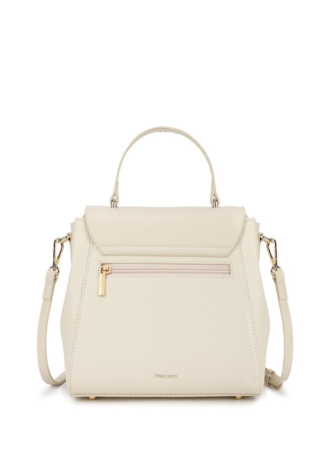 Fastrack Twine Charm Satchel | Faux-Leather Women’s Satchel | Dual Compartments with Centre Zip Pocket, External Quick-Access Zipper, Gold-Accent Flap & Adjustable Strap - Image 5