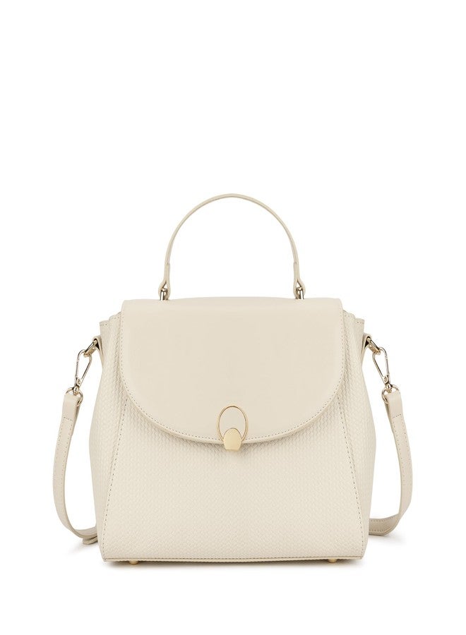 Fastrack Twine Charm Satchel | Faux-Leather Women’s Satchel | Dual Compartments with Centre Zip Pocket, External Quick-Access Zipper, Gold-Accent Flap & Adjustable Strap - Image 1