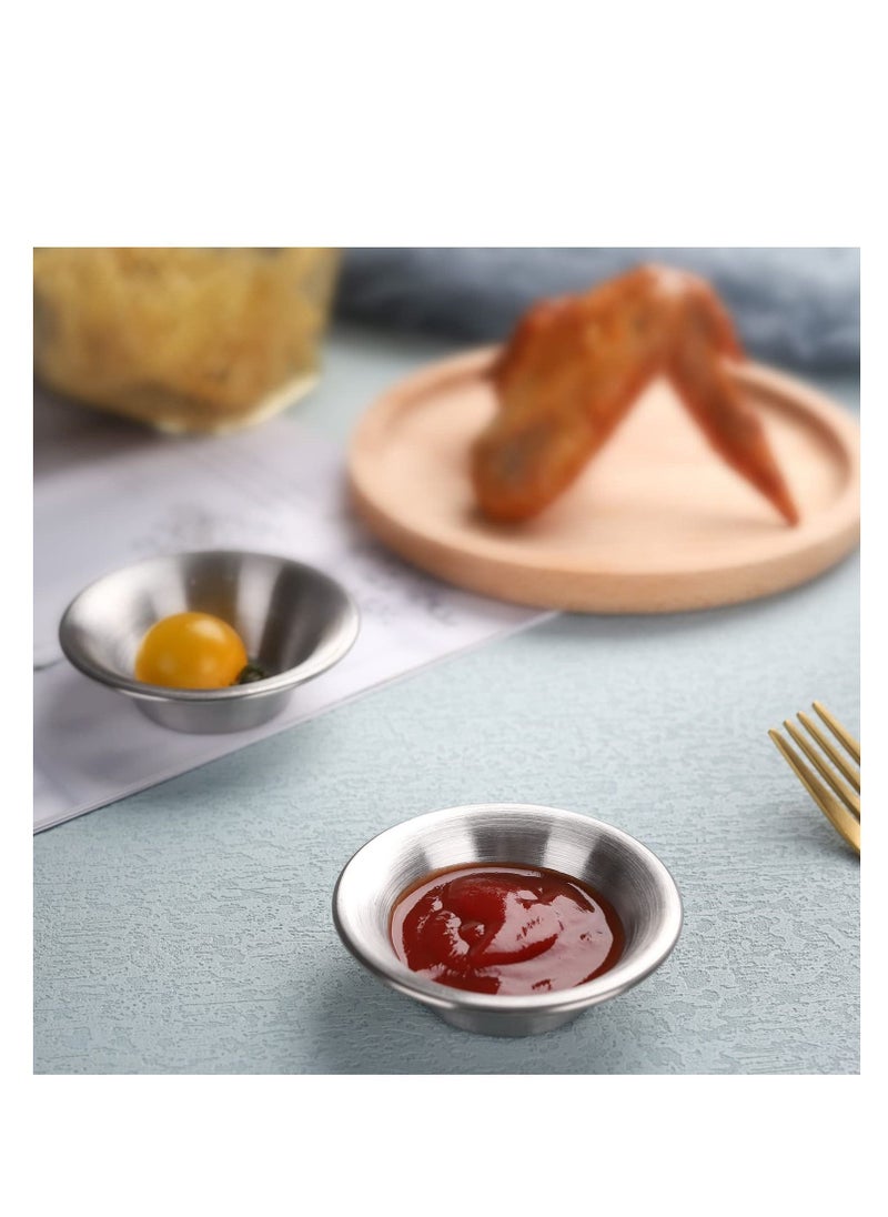 Y&D - Stainless Steel Sauce Cups, Round Condiments Ramekins Grade, Ramekin Dipping Cup, Reusable Individual Condiment Container, for Home Party Restaurant Catering - Image 1
