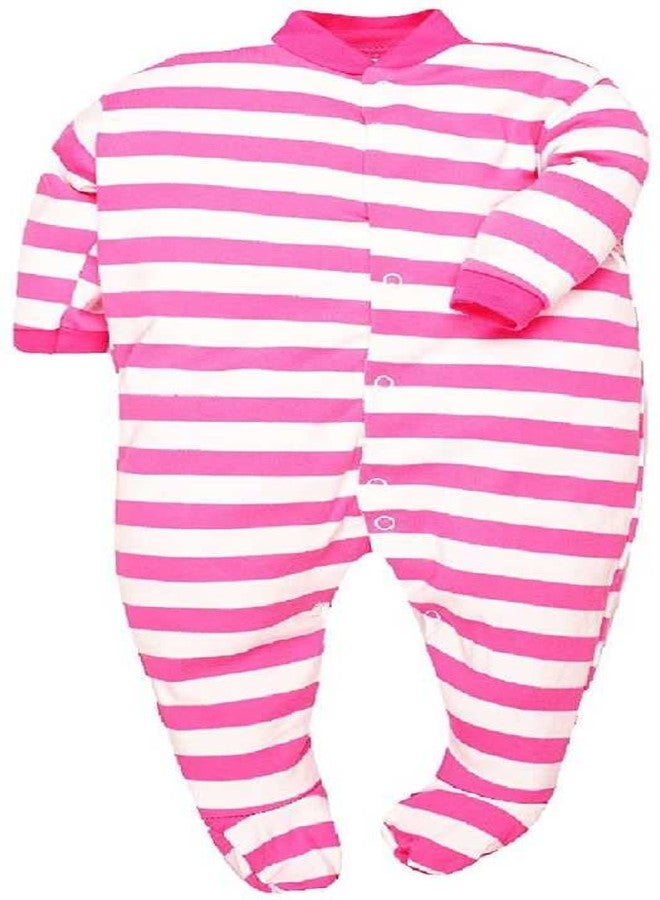 TiniBerry Baby Long Sleeve Cotton Full Body Sleep Suit, Romper for Boys and Girls Set of 3 (6-9 Months, Rani) - Image 3