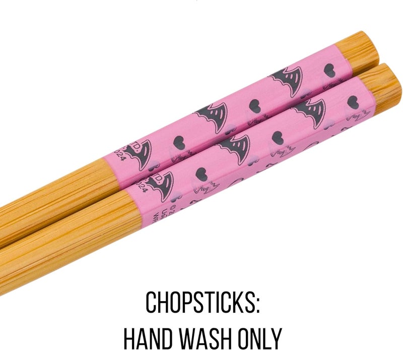 Silver Buffalo Sanrio Hello Kitty and Friends Kuromi Chocolate and Cherry Ceramic Ramen Noodle Rice Bowl with Chopsticks Microwave Safe 20 Ounces - Image 4