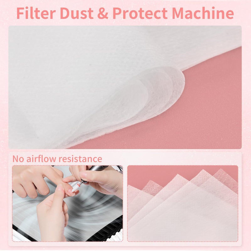 RAQEHO 200 Nail Dust Collector Filter - Disposable Nail Fan Filter Paper Nail Vacuum Dust Filter Sheet for Nail Vacuum Cleaner Nail Filter Dust Collector Nail Accessories for Nail Salon Technician - Image 3