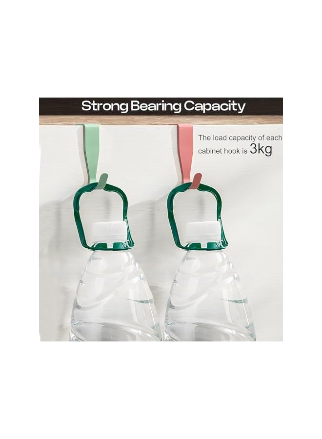 The Bros 12 قطعة خطافات فوق الباب 4 ألوان، خطاف صغير فوق الخزائن للتعليق، خطافات فردية فوق خزائن المطبخ لغرفة النوم، الحمام، خزانة الملابس - وردي، أبيض، أزرق، أخضر - Image 4