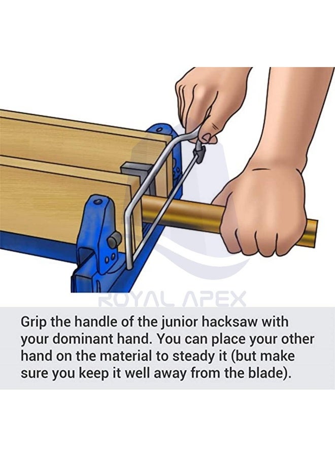 Royal Apex Small Junior Mini Steel Hacksaw Frame Saw Blades 6Inch For Wood And Metal Cutting  - Image 3