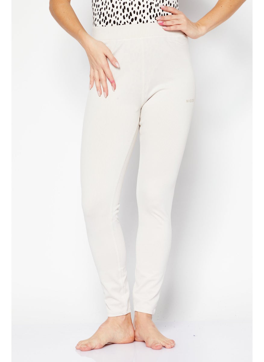 Nicce - Women Full Textured Pajama, Beige - Image 1