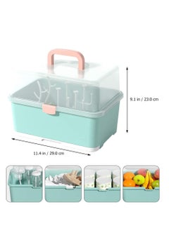 MIXDE Baby Bottle Drying Racks with Anti-dust Cover, TAME Nursing Bottle Storage Box Baby Dinnerware Organizer, Easy to Clean Drainer, Durable Countertop Dryer  - Image 2