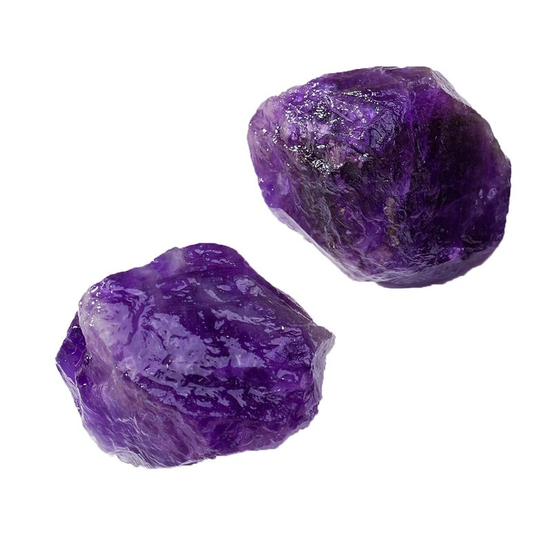 Apengshi Dream Amethyst Raw Crystals 2PCS Natural Rough Rocks Healing Crystal and Stones DIY Raw Stones Meditation Fountain Garden Home Decor