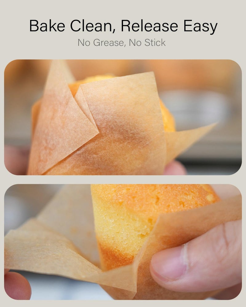 Bake Choice 200pcs Natural Mini Tulip Cupcake Liners for Baking Cups, Unbleached, Greaseproof EU Parchment paper, Mini Tulip Muffin Liners for Party, Christmas, Valentines - Image 4