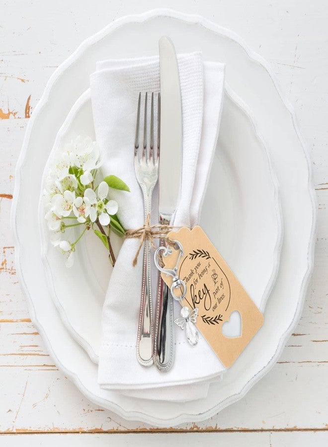 جي هول مجموعة GWHOLE المكونة من 20 مجموعة من سلاسل مفاتيح على شكل ملاك مع أكياس هدايا من الأورجانزا وبطاقات شكر تذكارية، هدايا تذكارية للضيوف لحفلات استقبال المولود الجديد، وأعياد الميلاد، وحفلات الزفاف، وحفلات توديع العزوبية، وحفلات التعميد، باللونين البنفسجي والأبيض. - Image 4