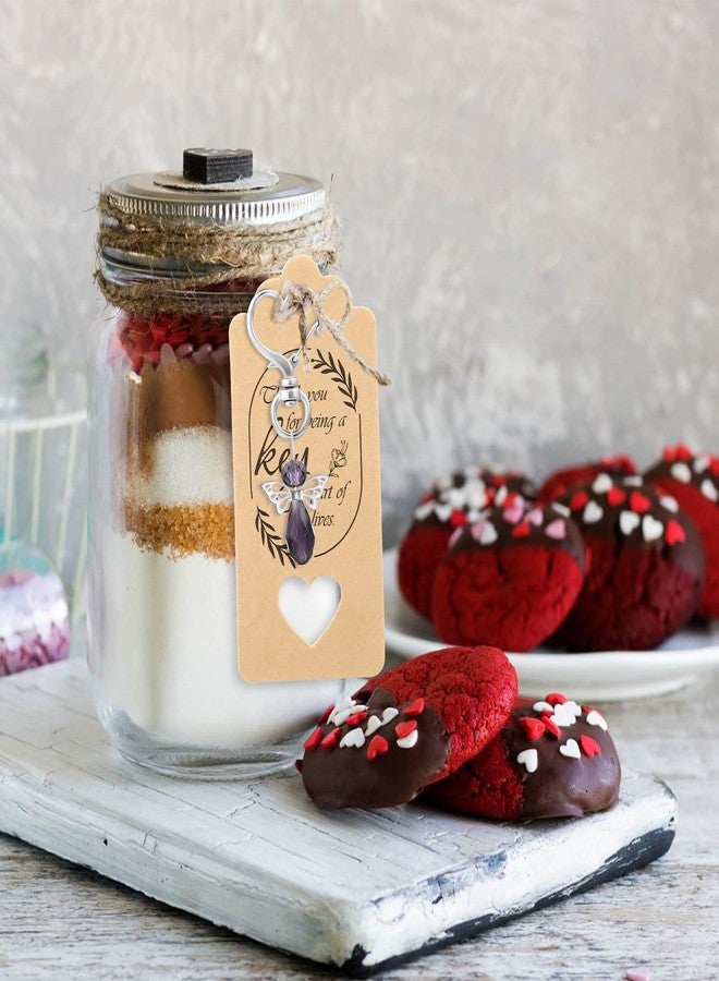 جي هول مجموعة GWHOLE المكونة من 20 مجموعة من سلاسل مفاتيح على شكل ملاك مع أكياس هدايا من الأورجانزا وبطاقات شكر تذكارية، هدايا تذكارية للضيوف لحفلات استقبال المولود الجديد، وأعياد الميلاد، وحفلات الزفاف، وحفلات توديع العزوبية، وحفلات التعميد، باللونين البنفسجي والأبيض. - Image 5