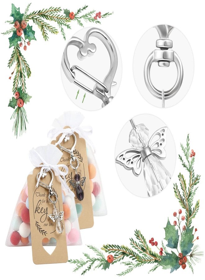 جي هول مجموعة GWHOLE المكونة من 20 مجموعة من سلاسل مفاتيح على شكل ملاك مع أكياس هدايا من الأورجانزا وبطاقات شكر تذكارية، هدايا تذكارية للضيوف لحفلات استقبال المولود الجديد، وأعياد الميلاد، وحفلات الزفاف، وحفلات توديع العزوبية، وحفلات التعميد، باللونين البنفسجي والأبيض. - Image 3