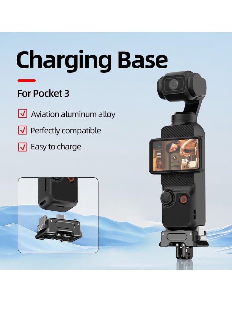 Excefore Charging Adapter Base for DJI Osmo Pocket 3, Type-C Charging Port, with 1/4 Threaded Hole and Gopro Connector, Attaches to Tripod Selfie Stick (1/4 Screw+GO/PRO Adapter) - Image 3