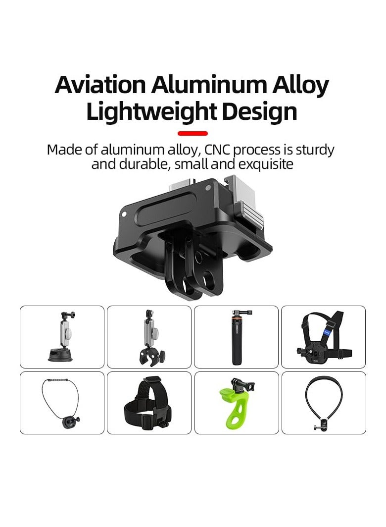 Excefore Charging Adapter Base for DJI Osmo Pocket 3, Type-C Charging Port, with 1/4 Threaded Hole and Gopro Connector, Attaches to Tripod Selfie Stick (1/4 Screw+GO/PRO Adapter) - Image 4