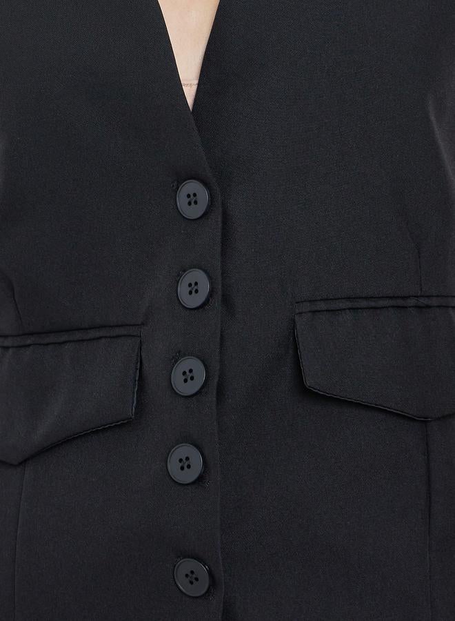 Take Two Women Black Buttoned Waistcoat - Image 3