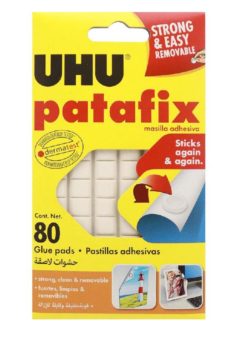 UHU Pack Of 80 Patafix Glue Pads White - Image 1